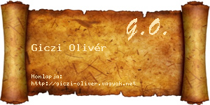 Giczi Olivér névjegykártya