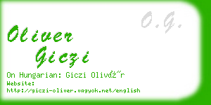 oliver giczi business card